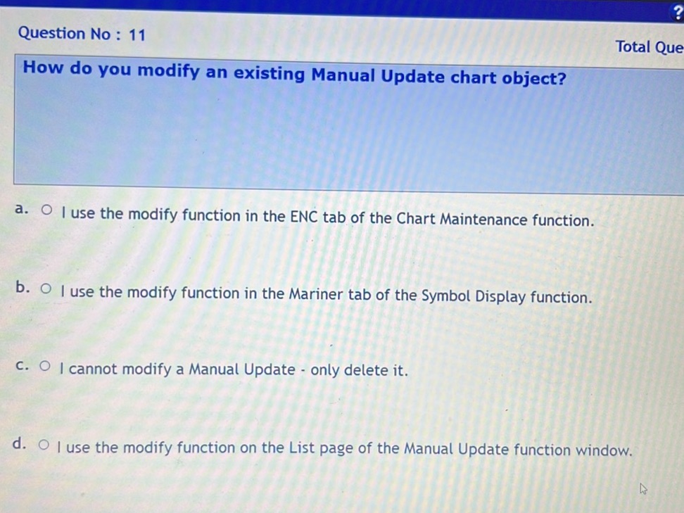 Question No: 11 Total Que How do you modify | StudyX