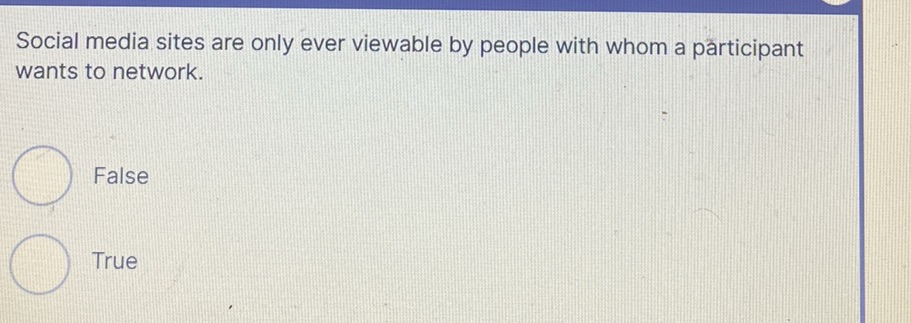 Social media sites are only ever viewable by