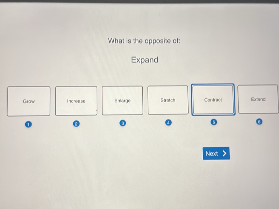 What is the opposite of: Expand Grow
