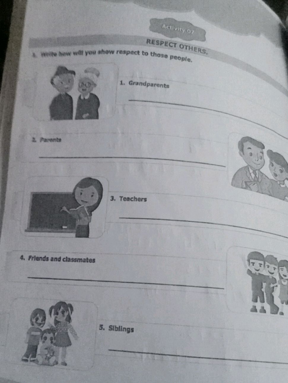 1. Write how will you show respect to those | StudyX