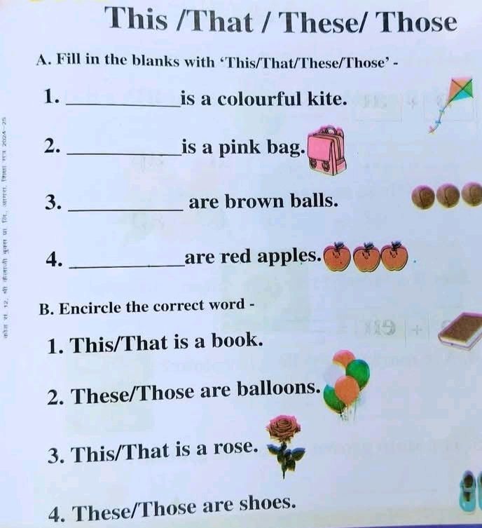 This/That / These/ Those A. Fill in the | StudyX