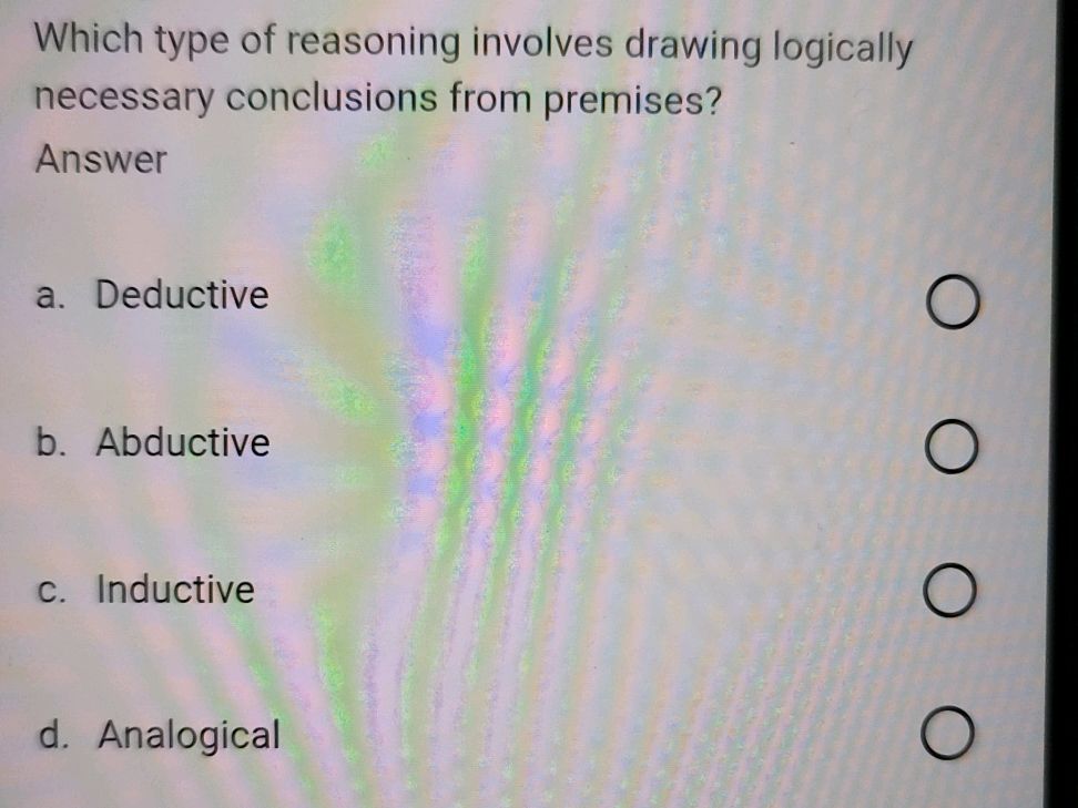 Which type of reasoning involves drawing