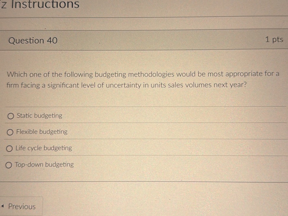 z Instructions Question 40 1 pts Which one | StudyX