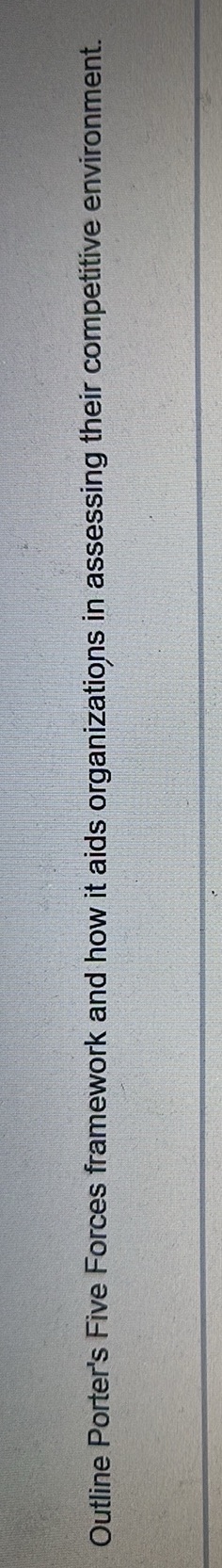 Outline Porter's Five Forces framework and | StudyX