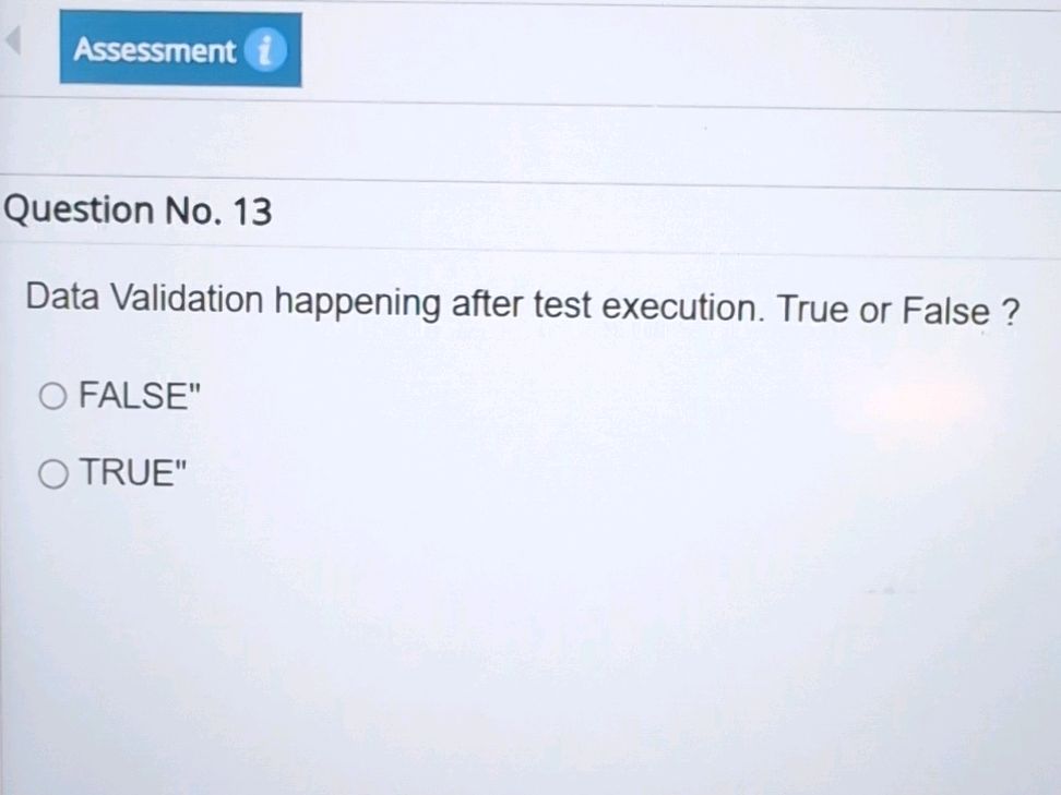 Assessment Question No. 13 Data Validation | StudyX