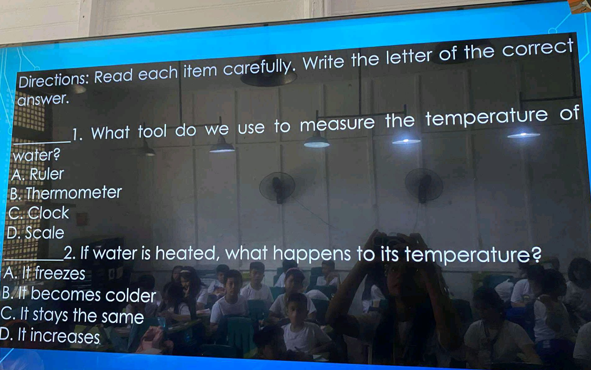 Directions: Read each item carefully. Write | StudyX