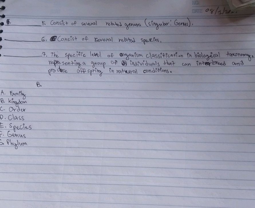 5. Consist of several related genera | StudyX