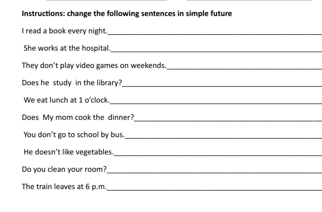 Sentence With Instruct Instructions: change the following sentences