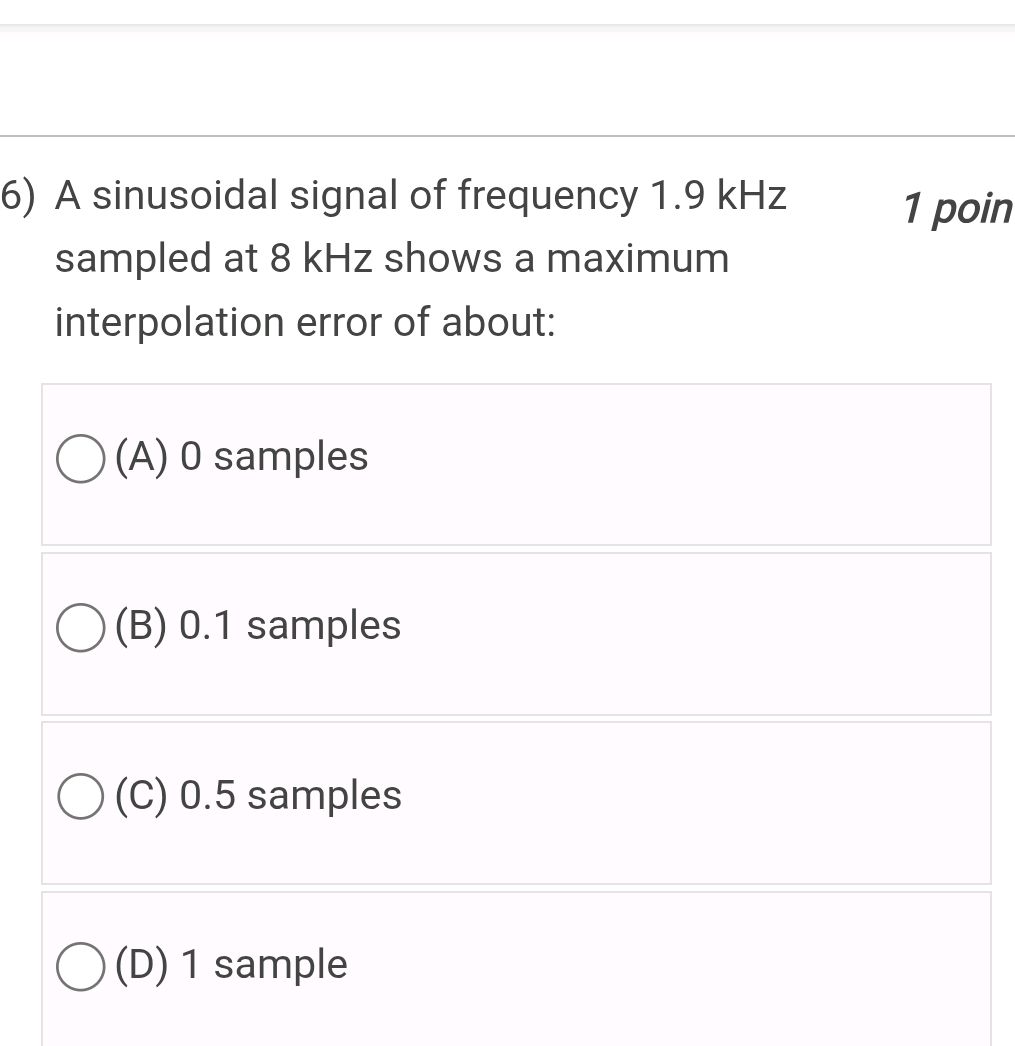 6) A sinusoidal signal of frequency 1.9 kHz | StudyX