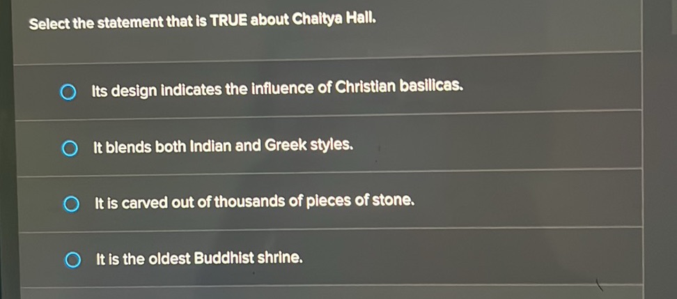 Select The Statement That Is True About Chaitya Hall.