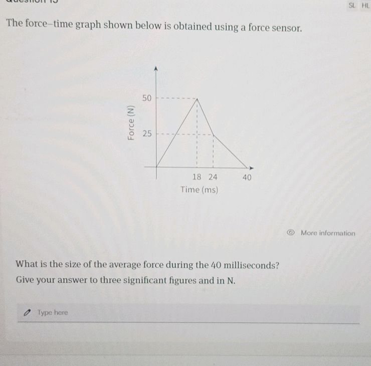 The force-time graph shown below is obtained | StudyX