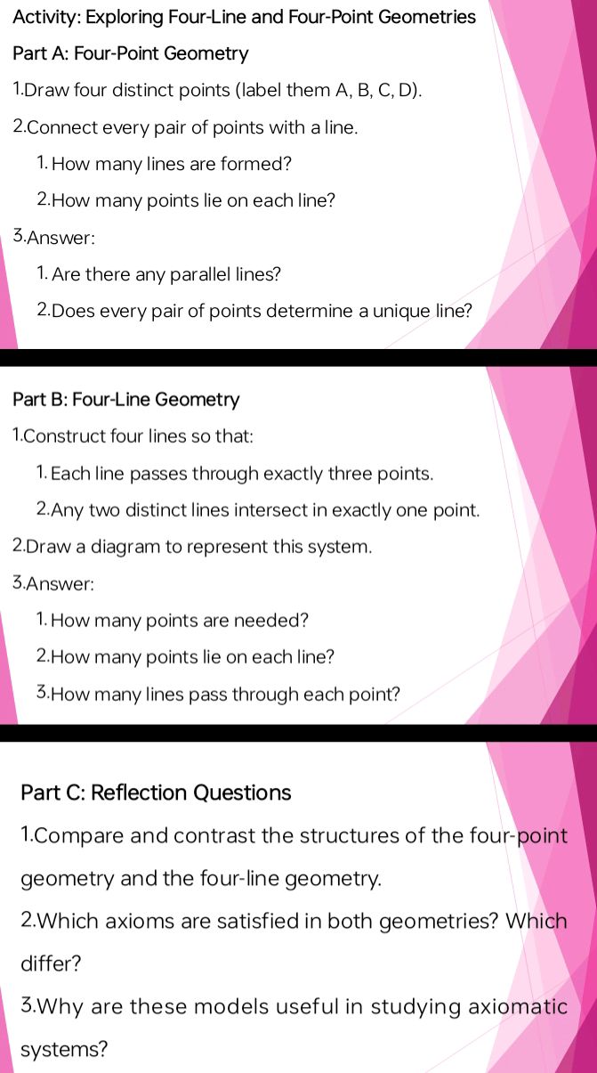 Activity: Exploring Four-Line and Four-Point | StudyX