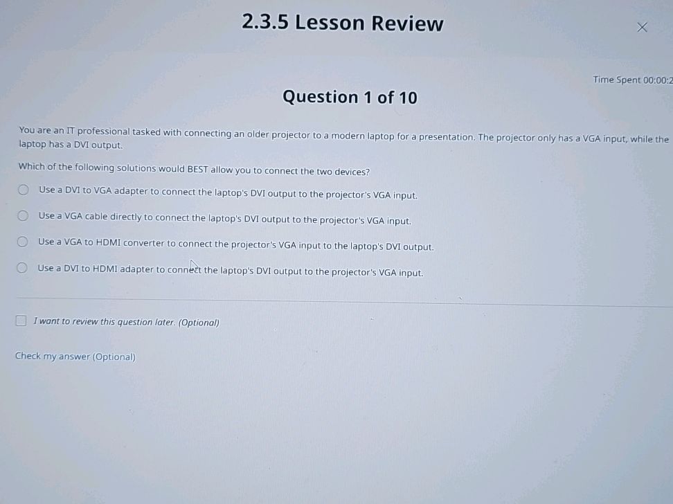 2.3.5 Lesson Review Time Spent 00:00:2