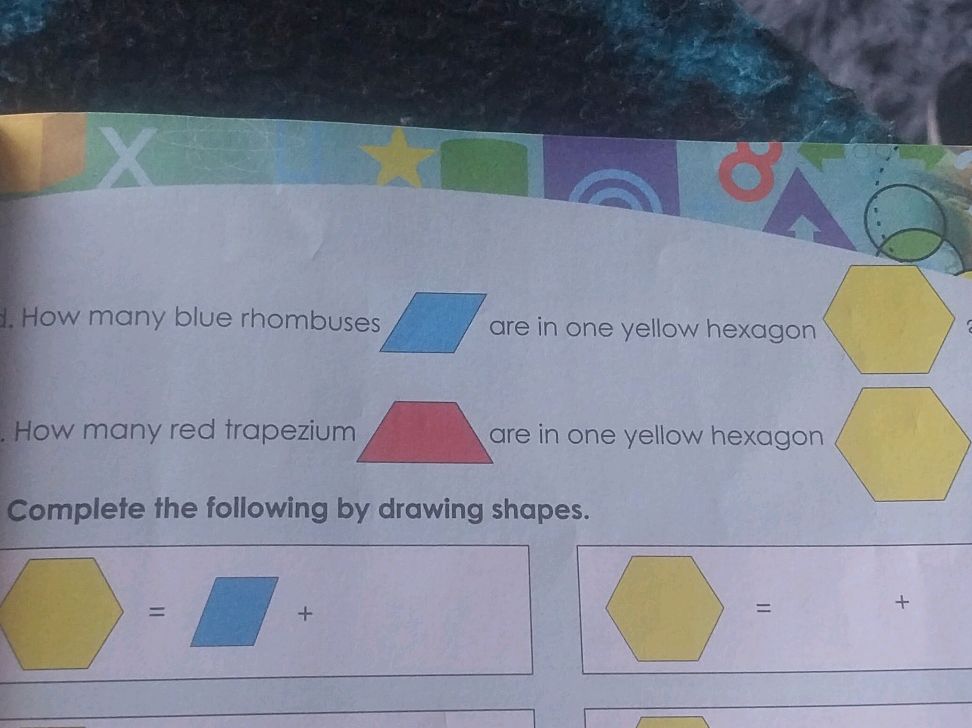 1. How many blue rhombuses are in one yellow | StudyX