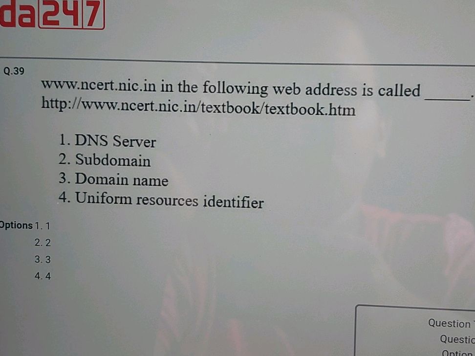 Q.39 www.ncert.nic.in in the following web