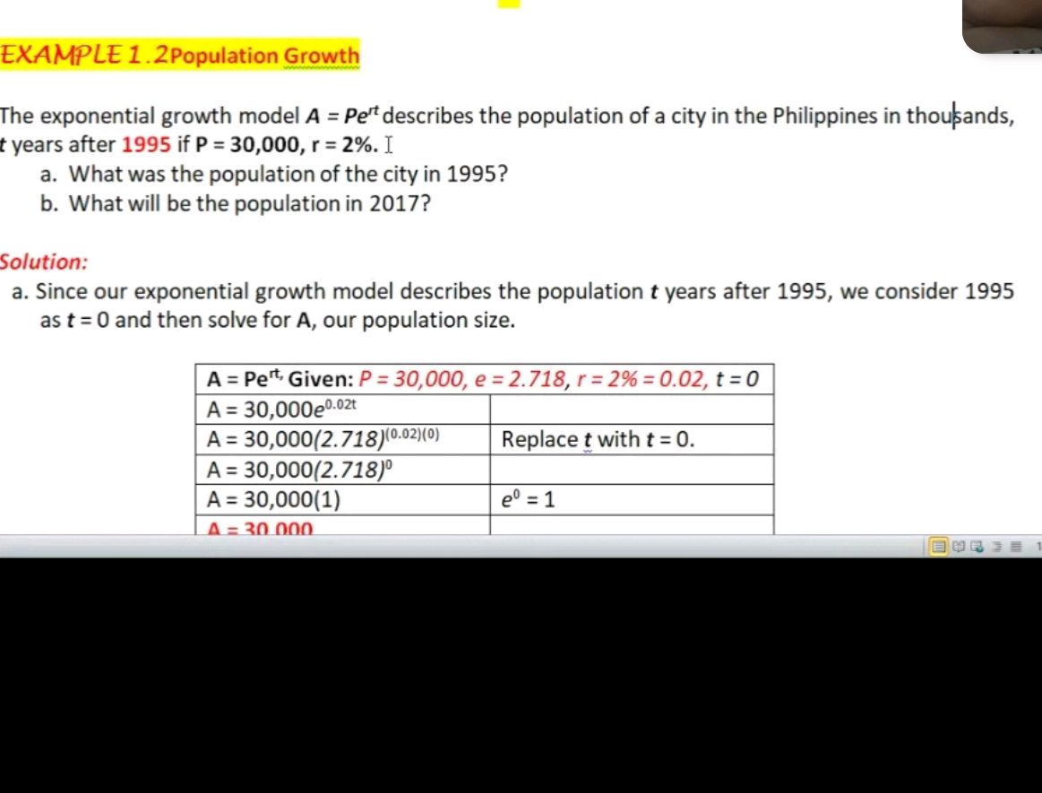 EXAMPLE 1.2 Population Growth The | StudyX