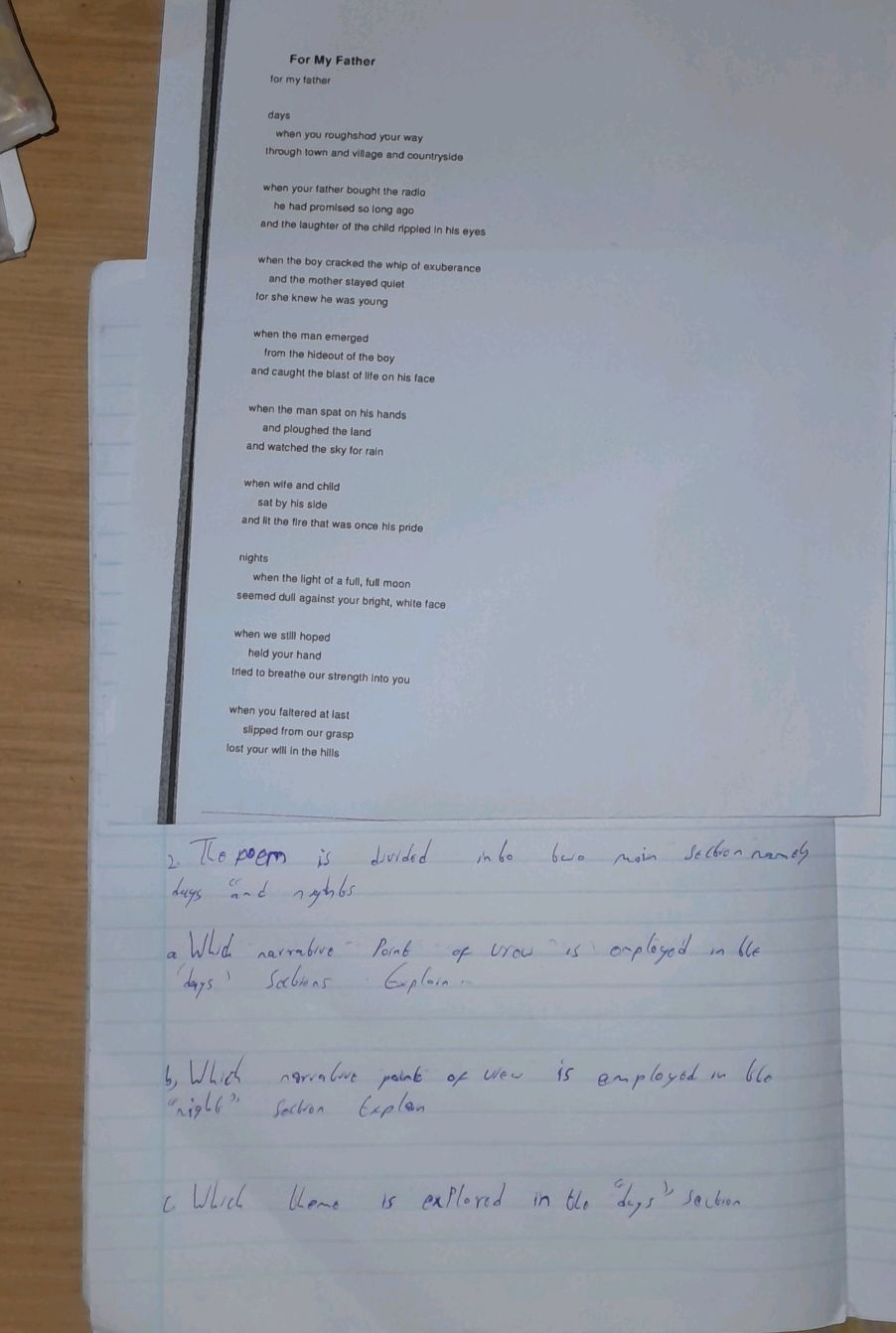 The poem is divided into two main sections