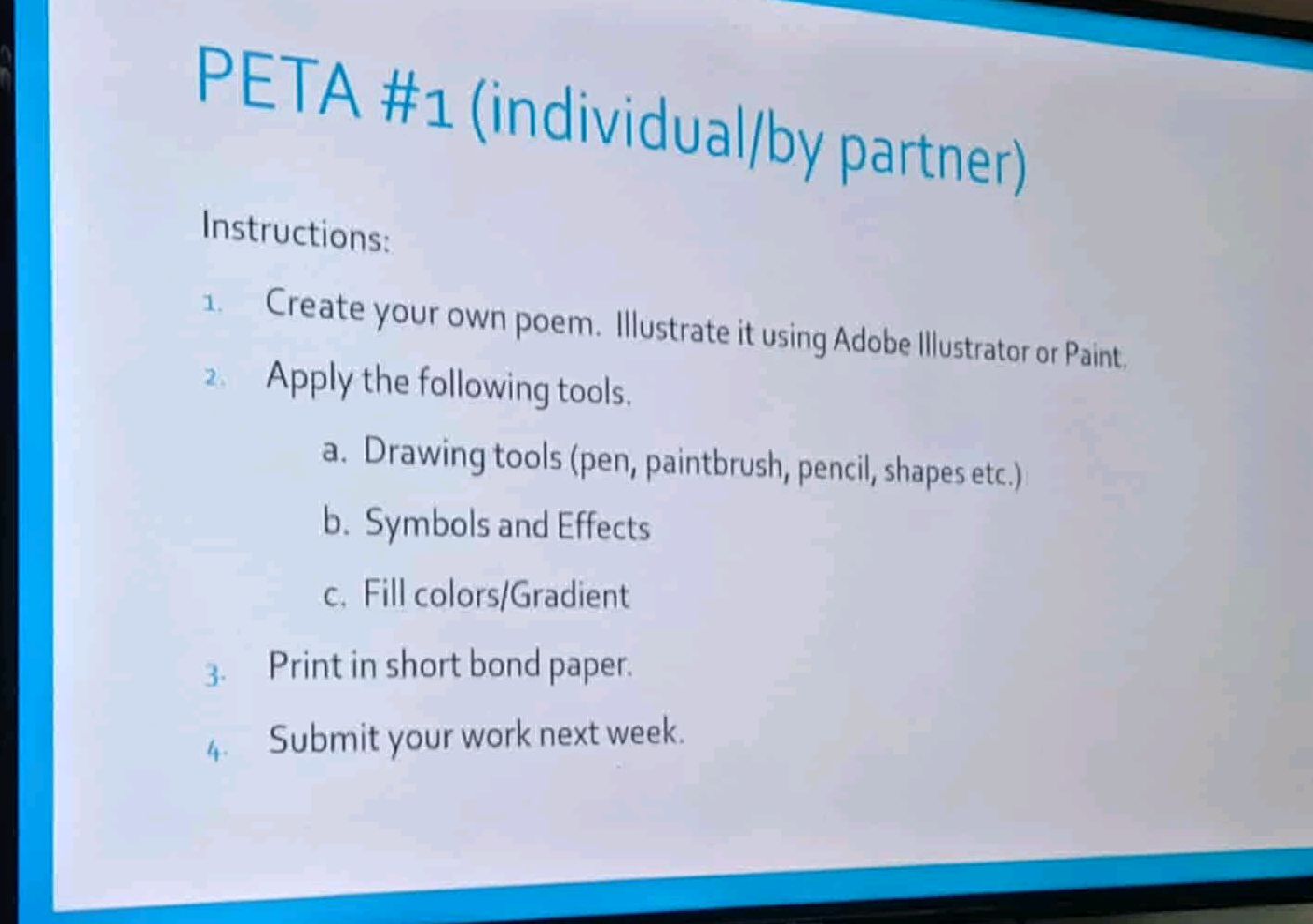 Peta Paragraphs Example PETA #1 (individual/by partner)