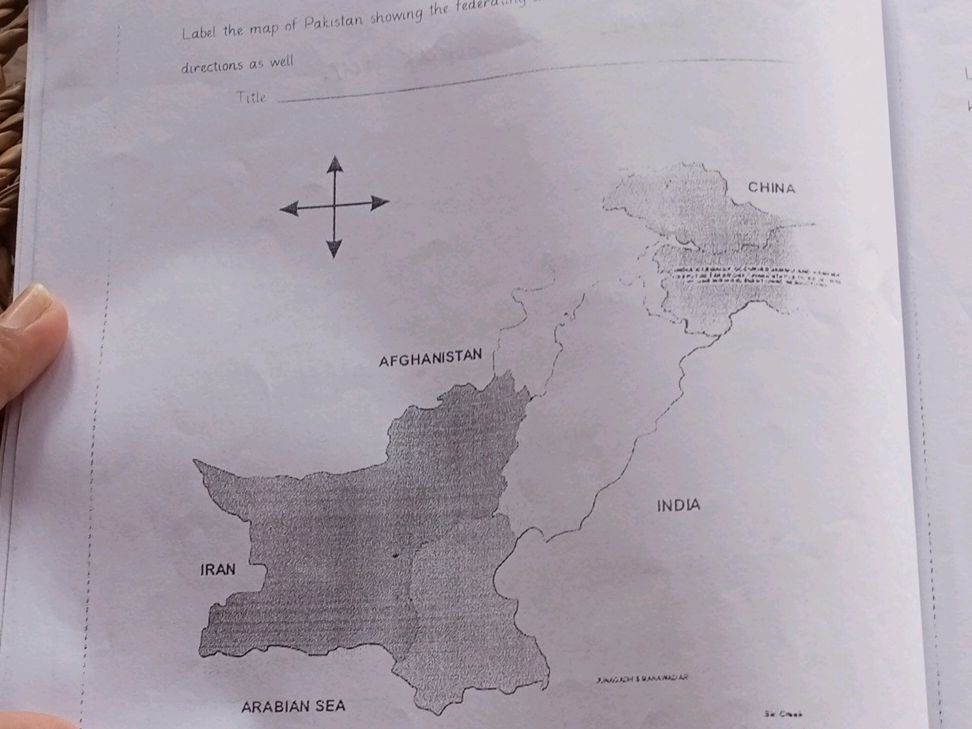Label the map of Pakistan showing the feder | StudyX