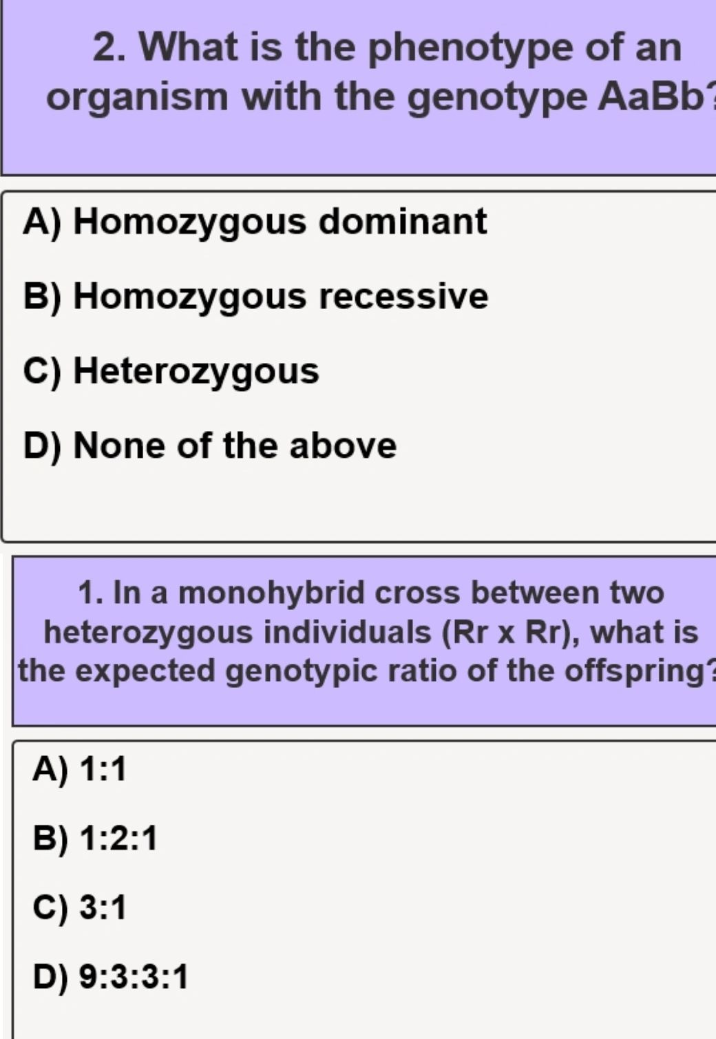 2. What is the phenotype of an organism with | StudyX