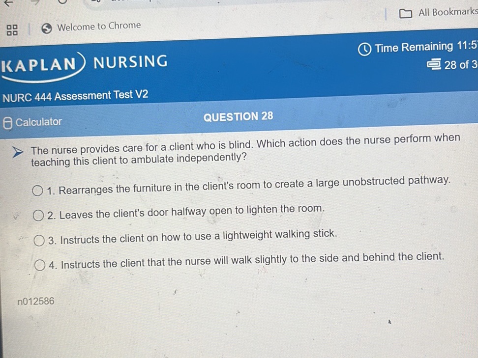The nurse provides care for a client who is