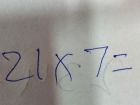 Multiplication: 21 times 7