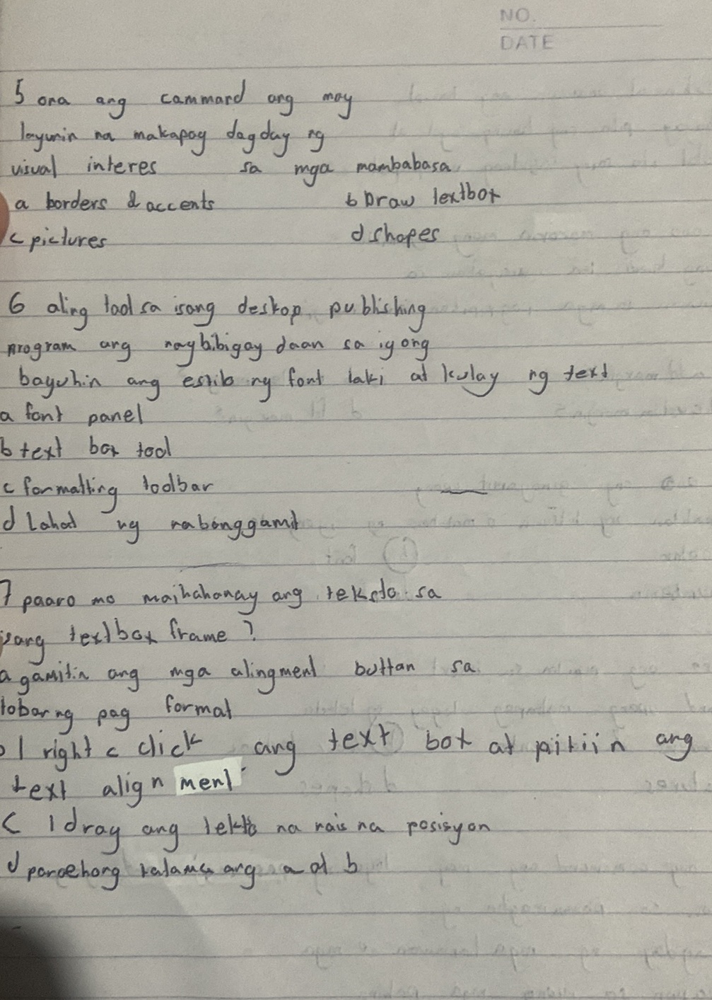 5. ora ang cammard org may layunin na | StudyX