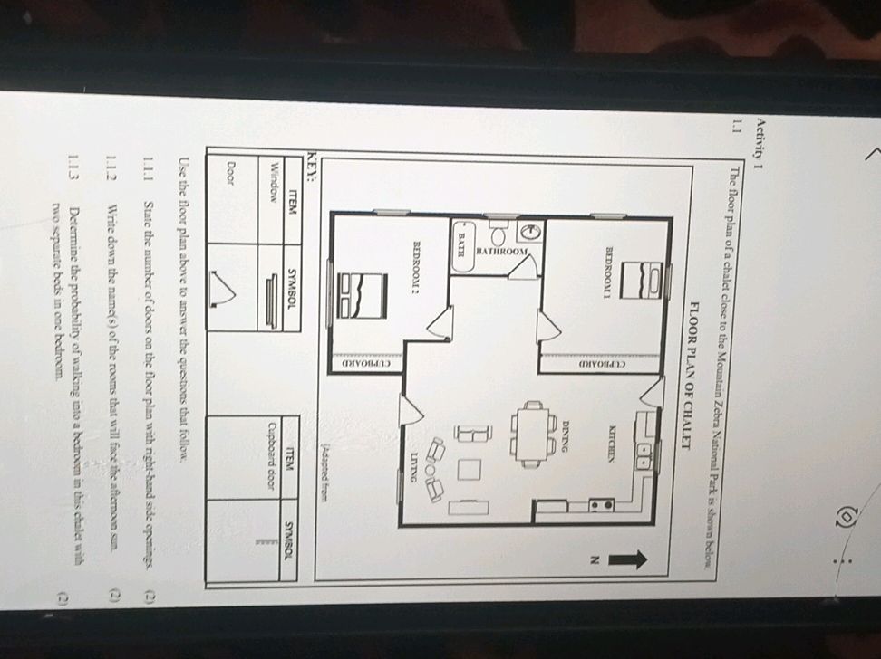 Activity 1 1.1 The floor plan of a chalet | StudyX