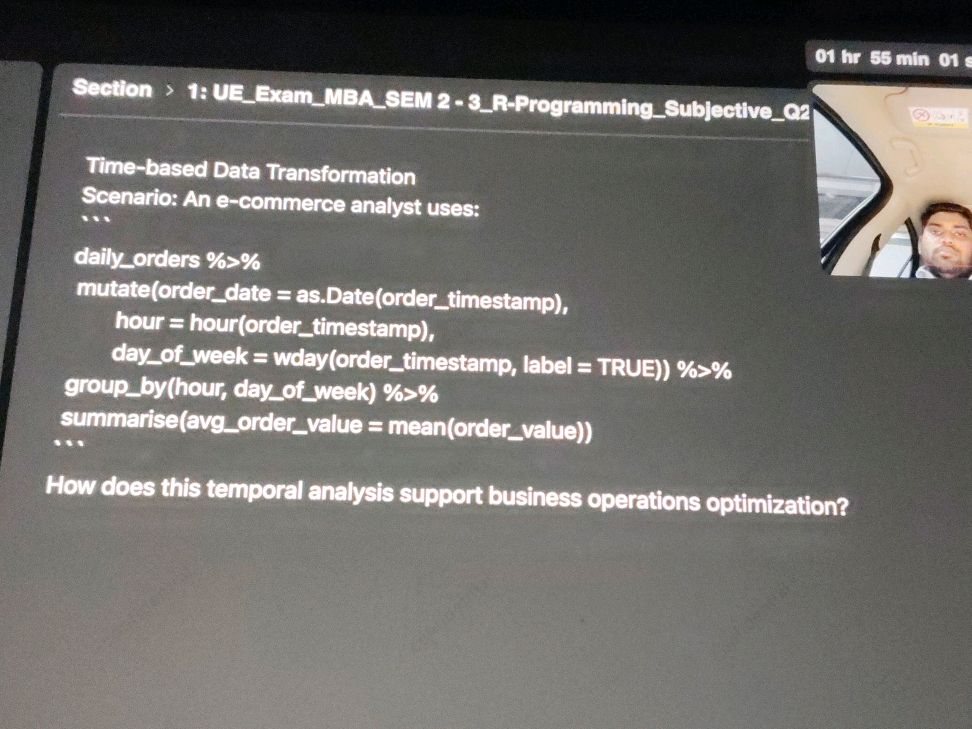 Time-based Data Transformation Scenario: An | StudyX