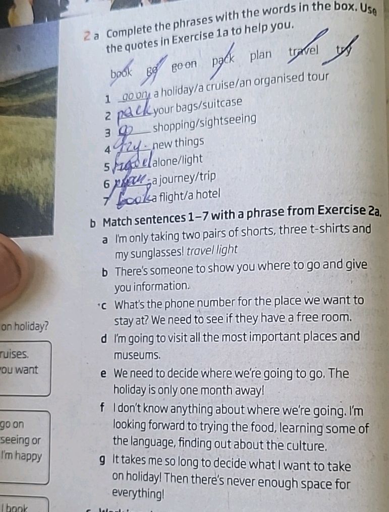 2a Complete the phrases with the words in
