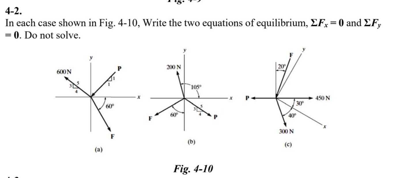 4-2. In each case shown in Fig. 4-10, Write
