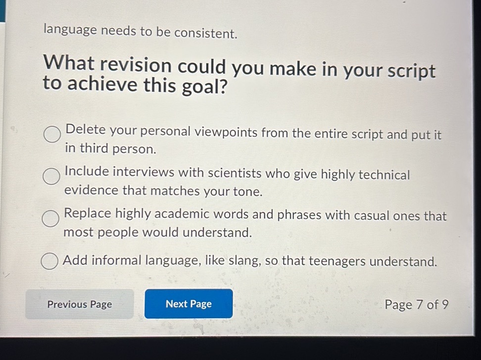 What revision could you make in your script