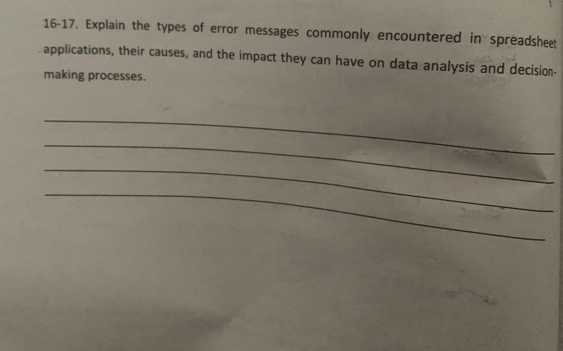 16-17. Explain the types of error messages