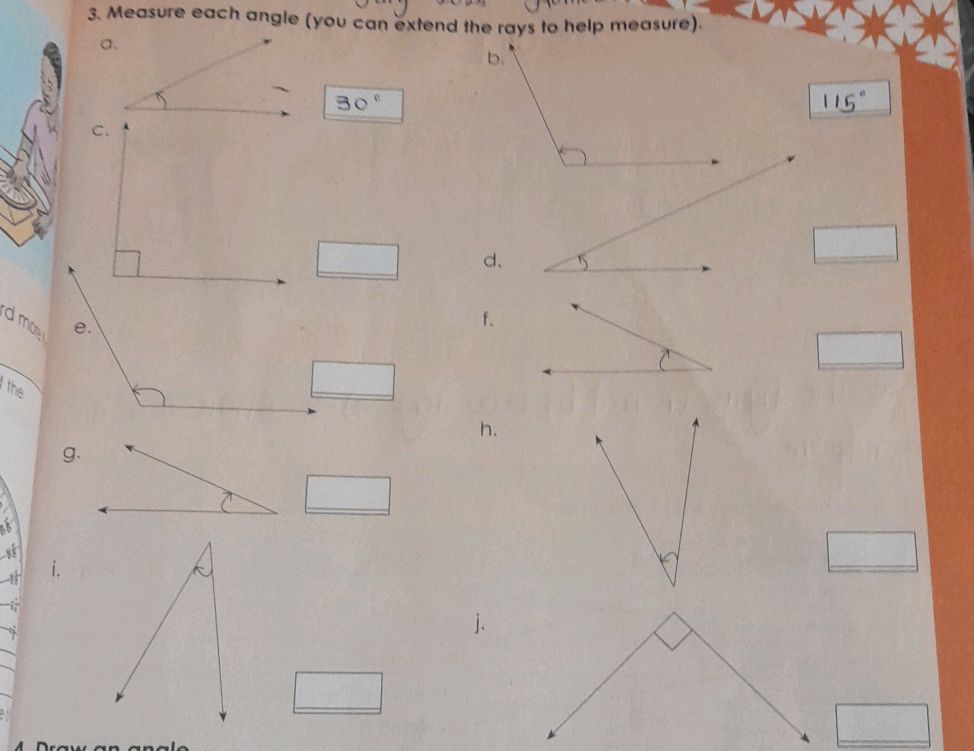 Measure each angle (you can extend the rays