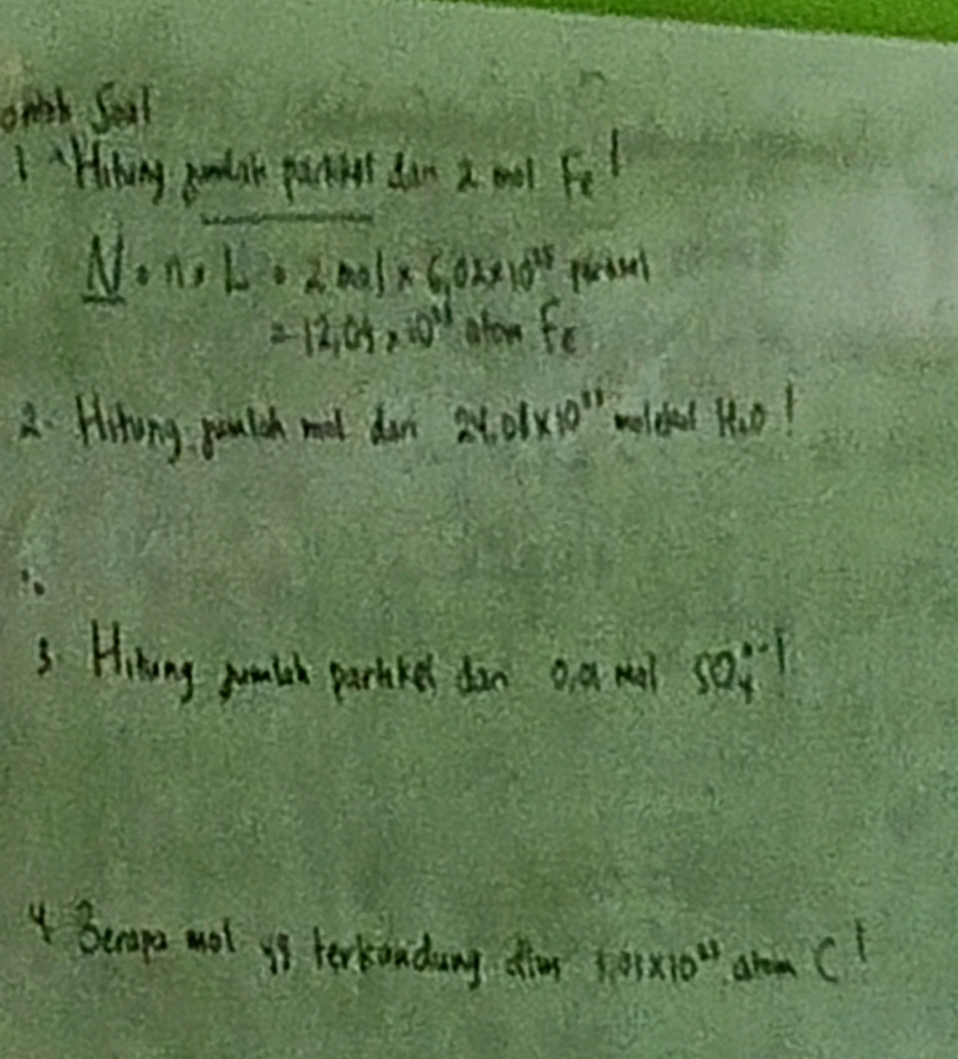 1. Hitung jumlah partikel dan 2 mol Fe! N = | StudyX