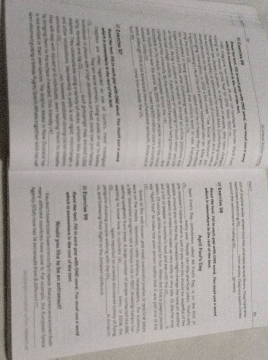 Exercise 96 Read the text. Fill in each gap