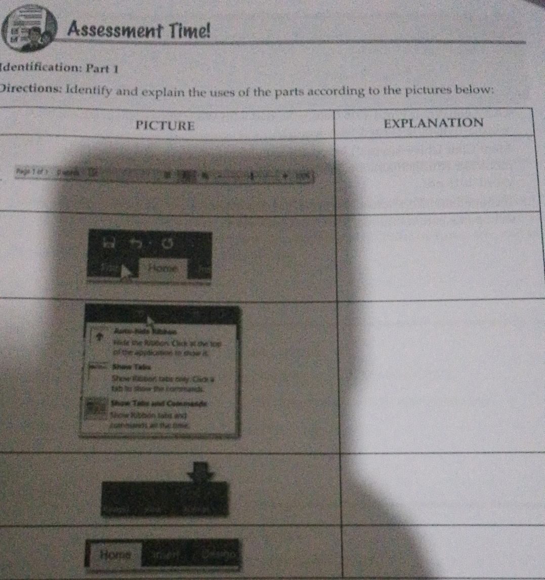 Directions: Identify and explain the uses of