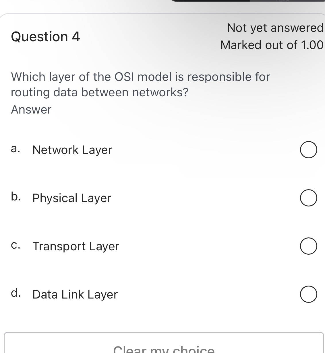 Which layer of the OSI model is responsible