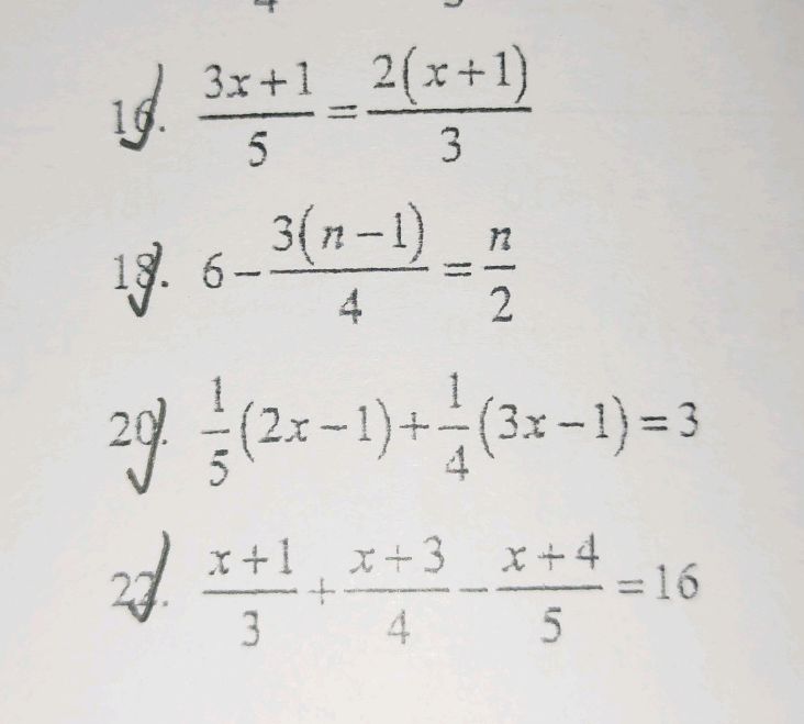 3x1 5 2x1 3 18 6 3n 1 4 