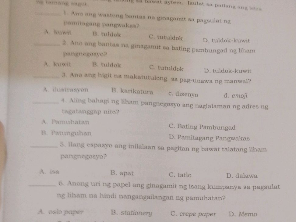 Ano ang wastong bantas na ginagamit sa