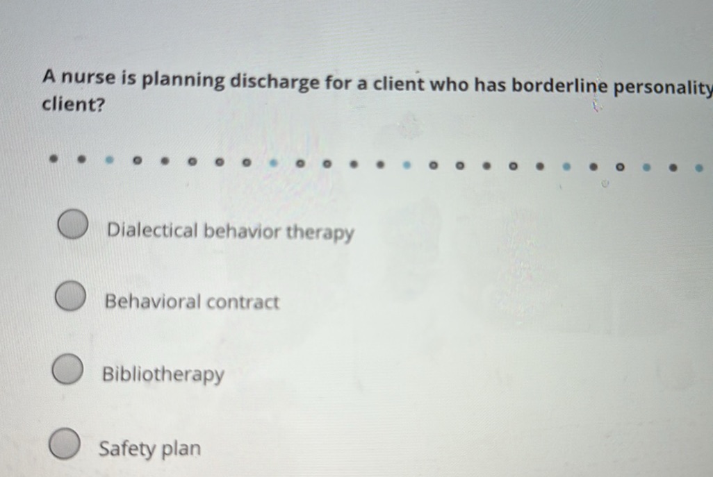 A nurse is planning discharge for a client