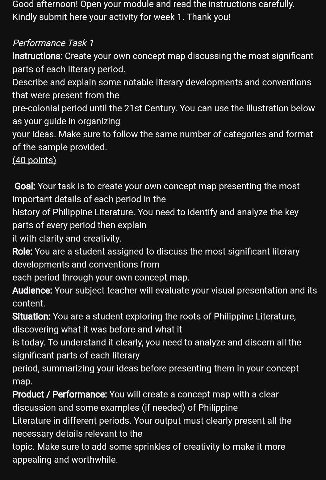 Performance Task 1 Instructions: Create your | StudyX