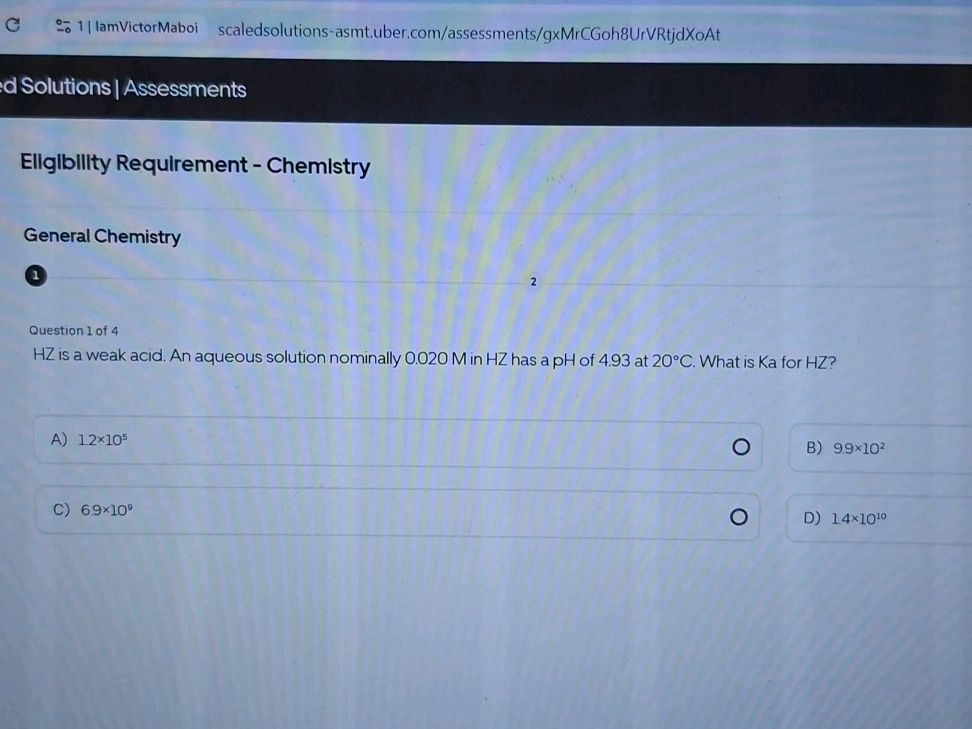 HZ is a weak acid. An aqueous solution | StudyX