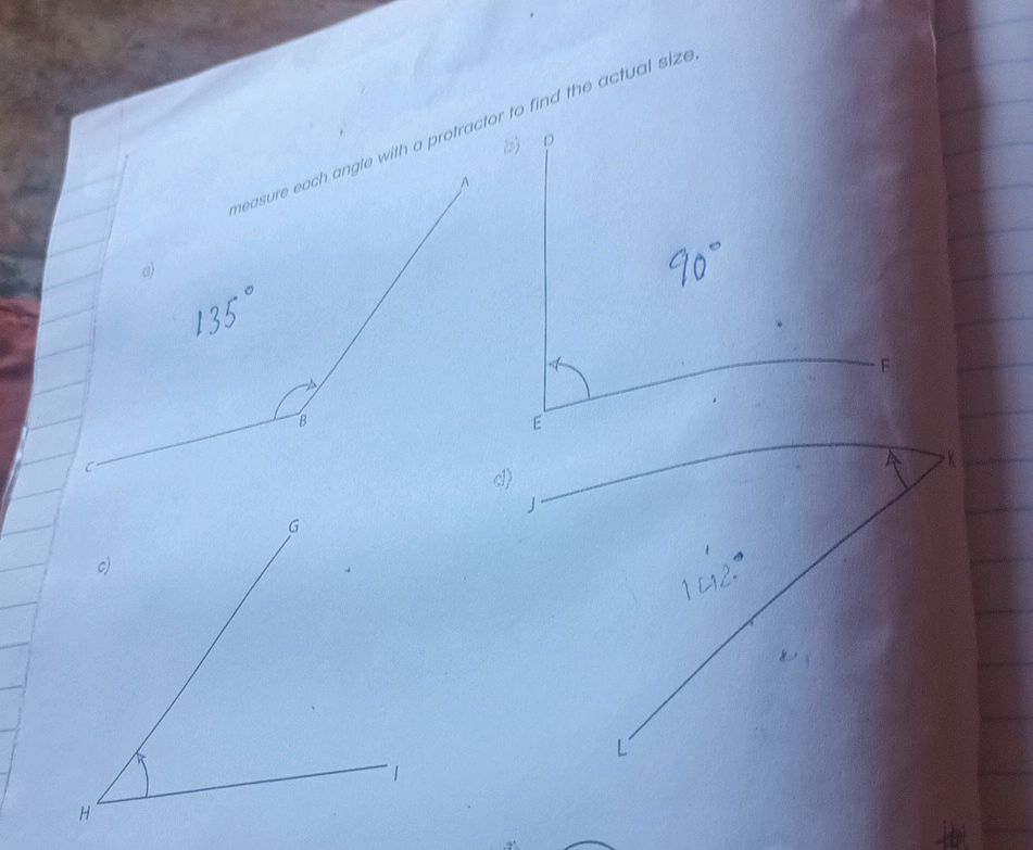 measure each angle with a protractor to find