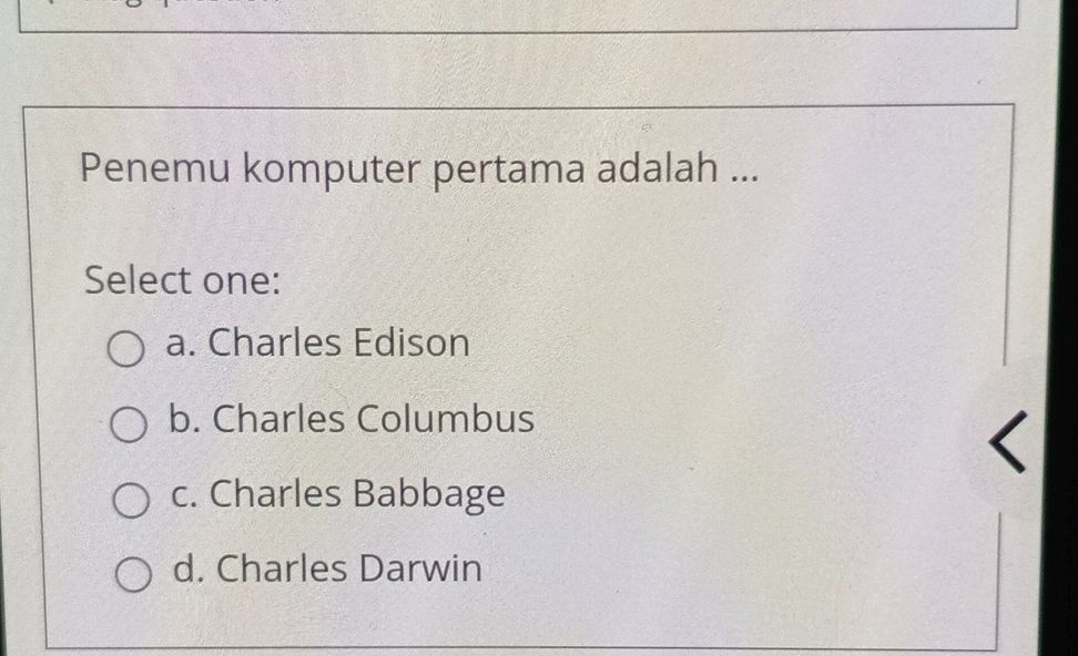 Penemu komputer pertama adalah ... Select | StudyX