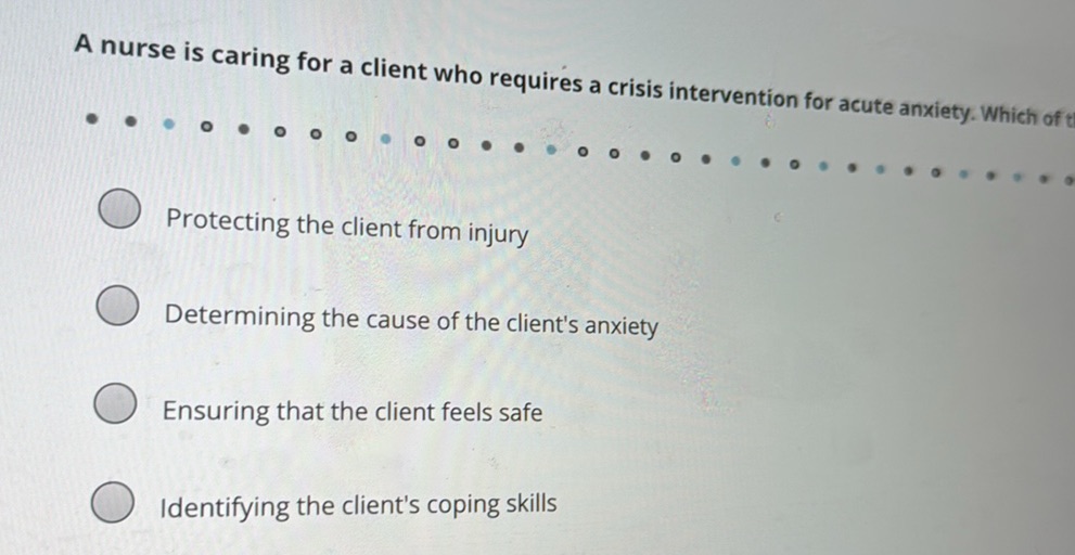 A nurse is caring for a client who requires