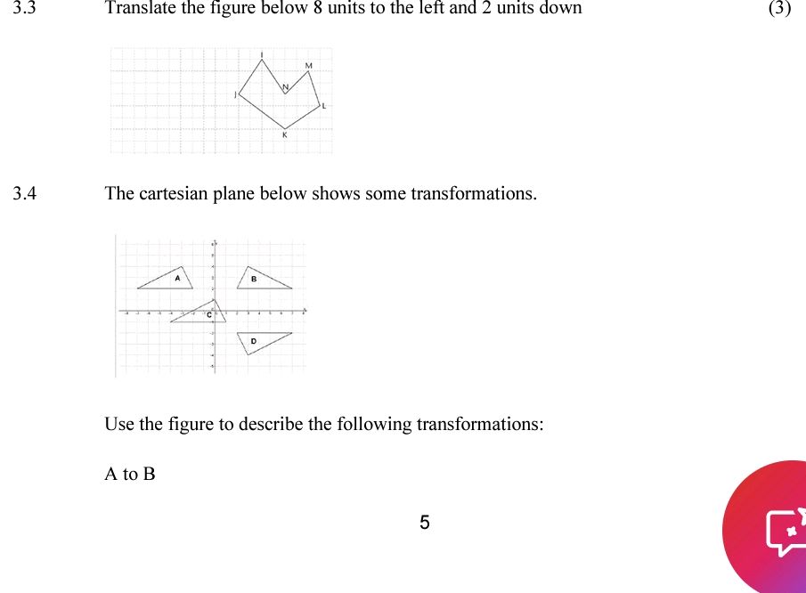 3.3 Translate the figure below 8 units to