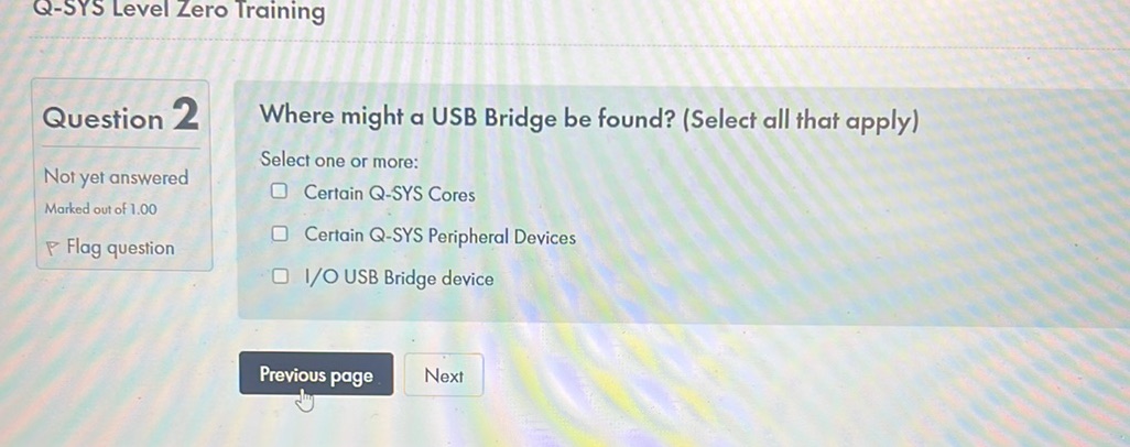 Where might a USB Bridge be found? (Select