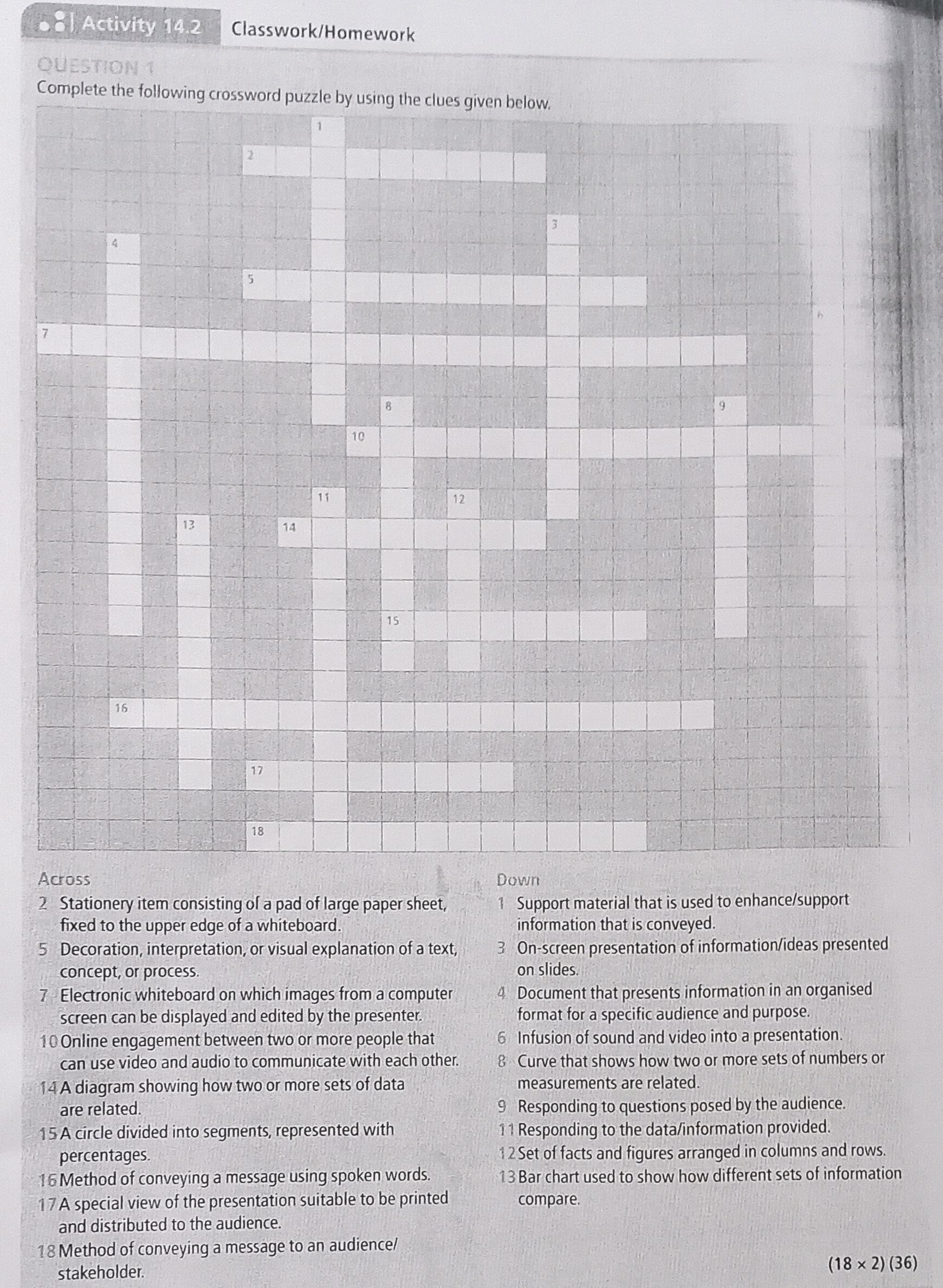 Complete the following crossword puzzle by StudyX
