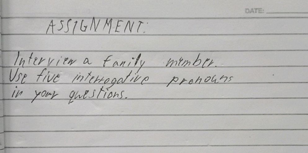ASSIGNMENT: Interview a family member. Use | StudyX